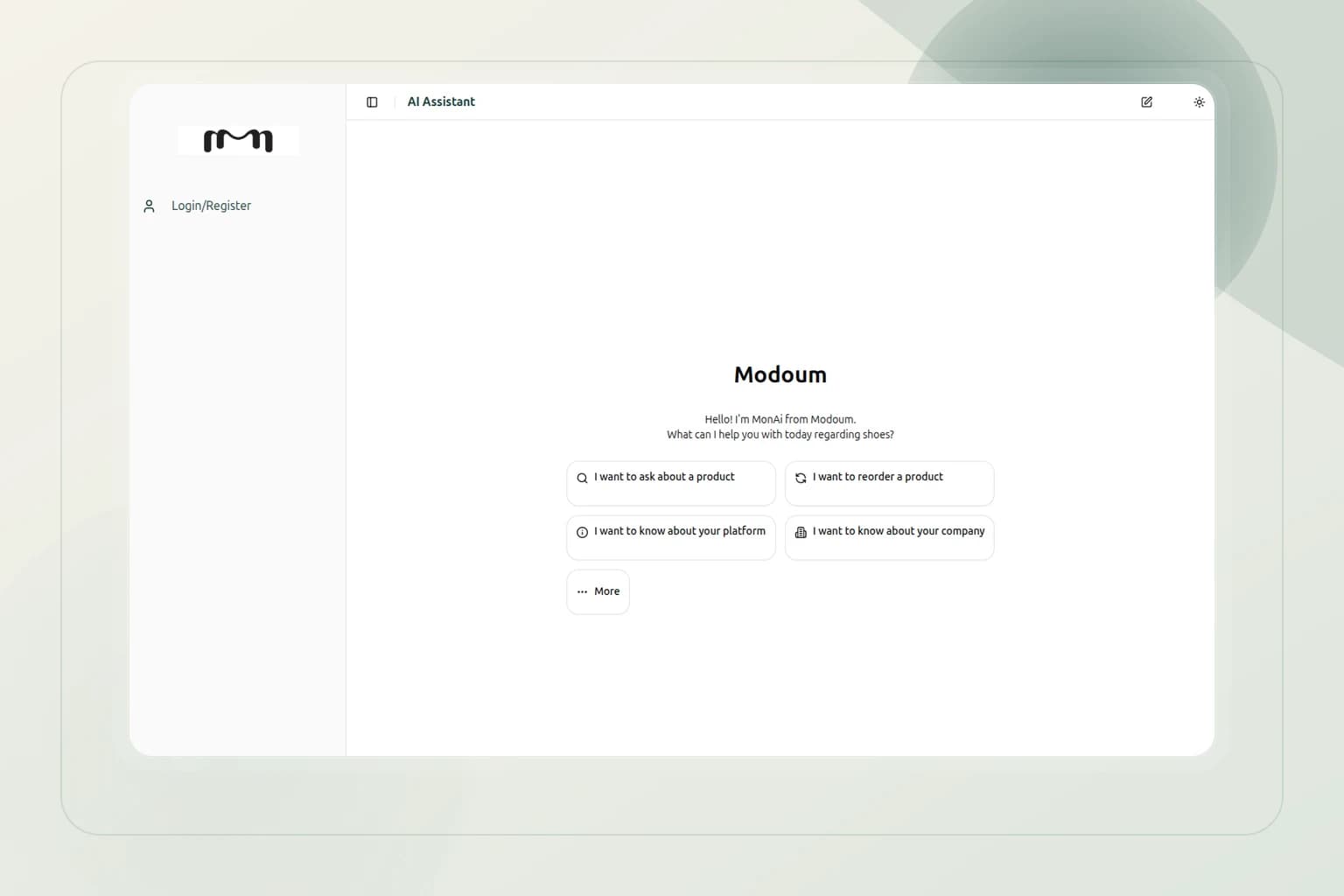 Modoum desktop assistant workspace