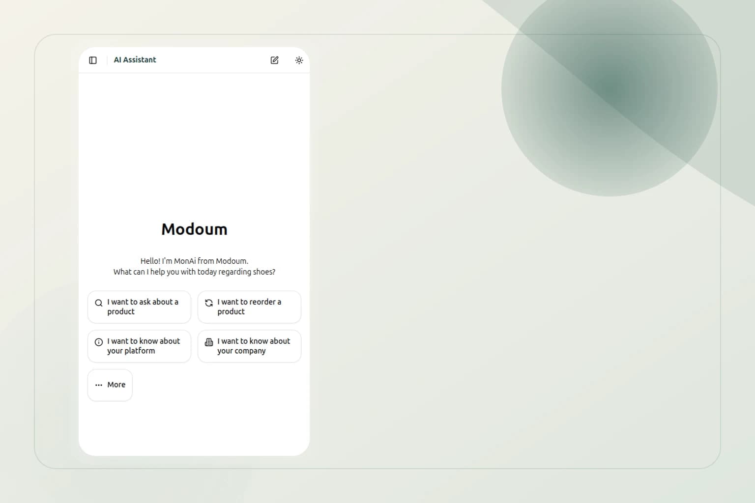 Modoum mobile assistant workspace