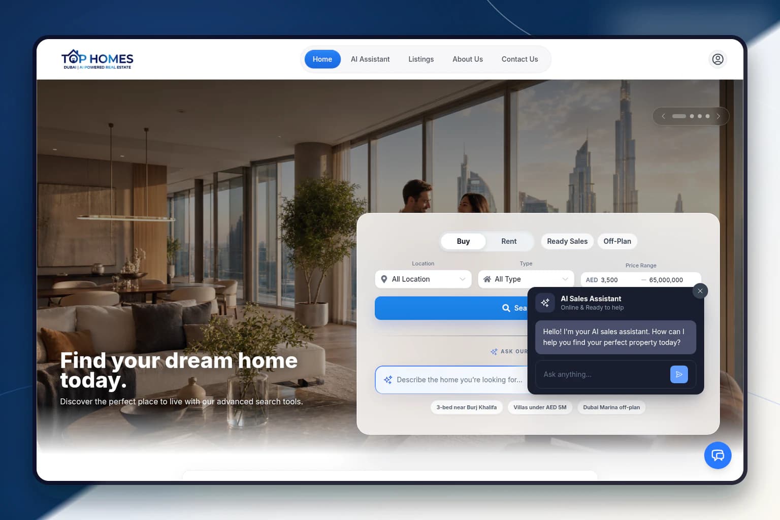 Top Homes AI property assistant